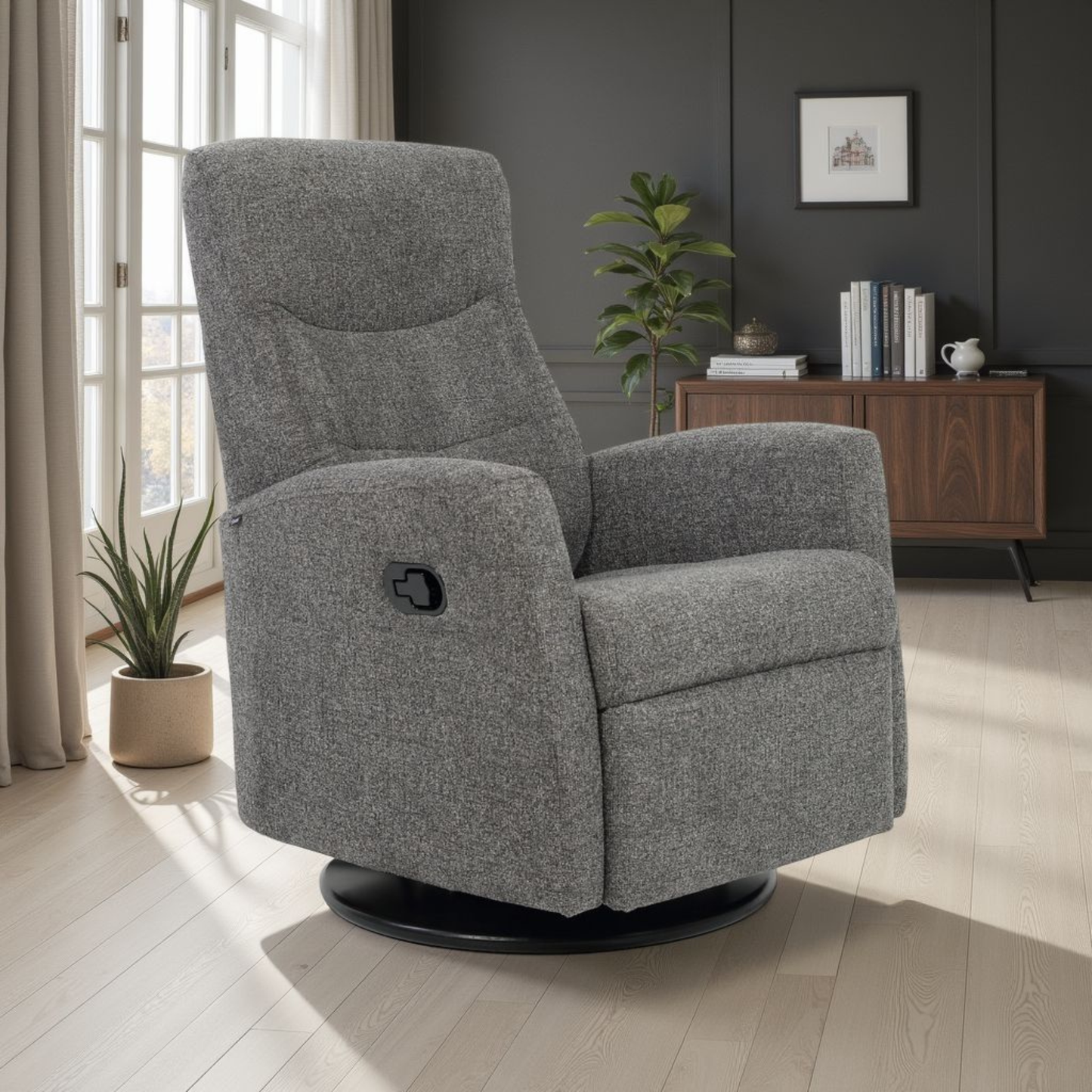 Fjords Oslo Manual Leather Swivel Recliner Chair
