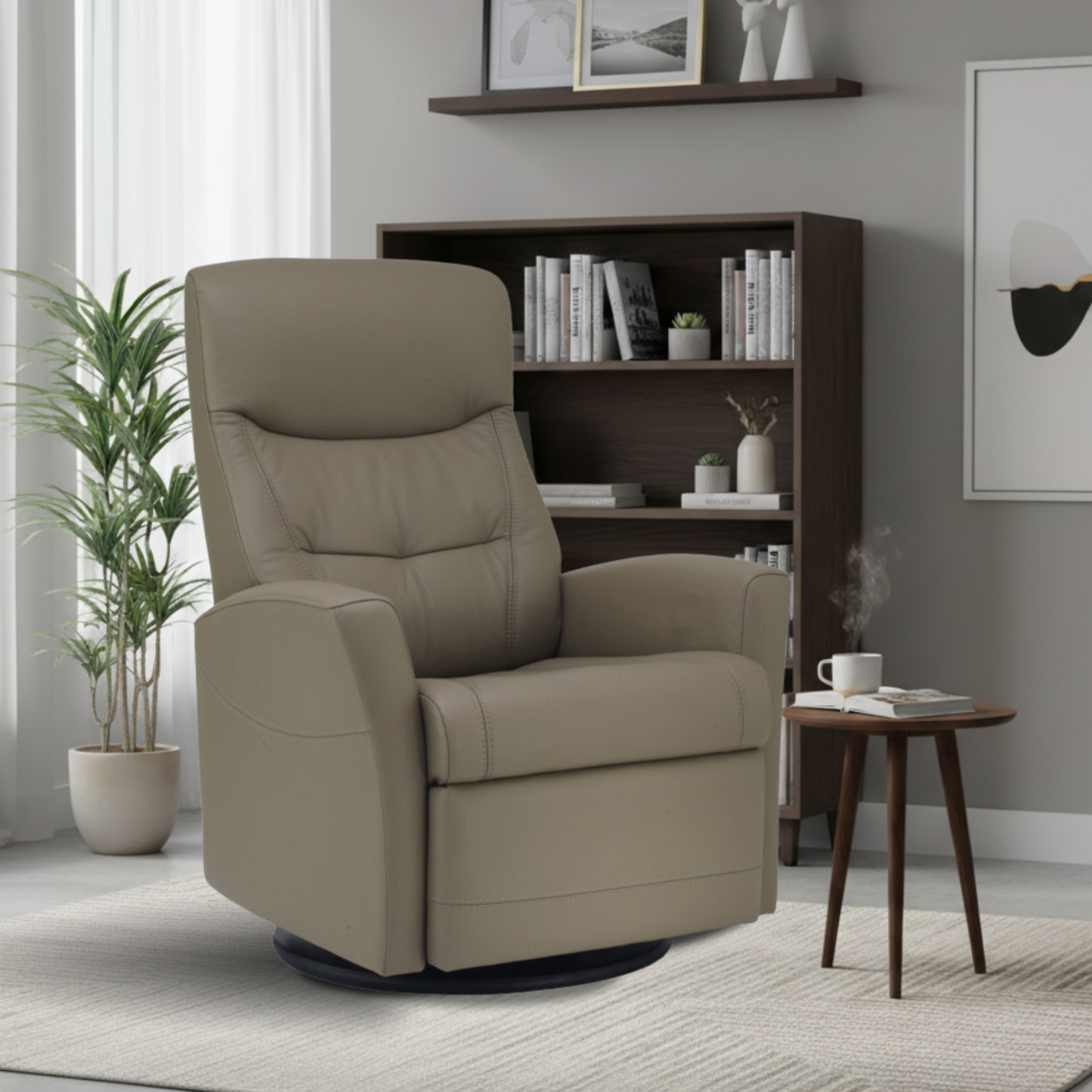 Fjords Oslo Manual Leather Swivel Recliner Chair
