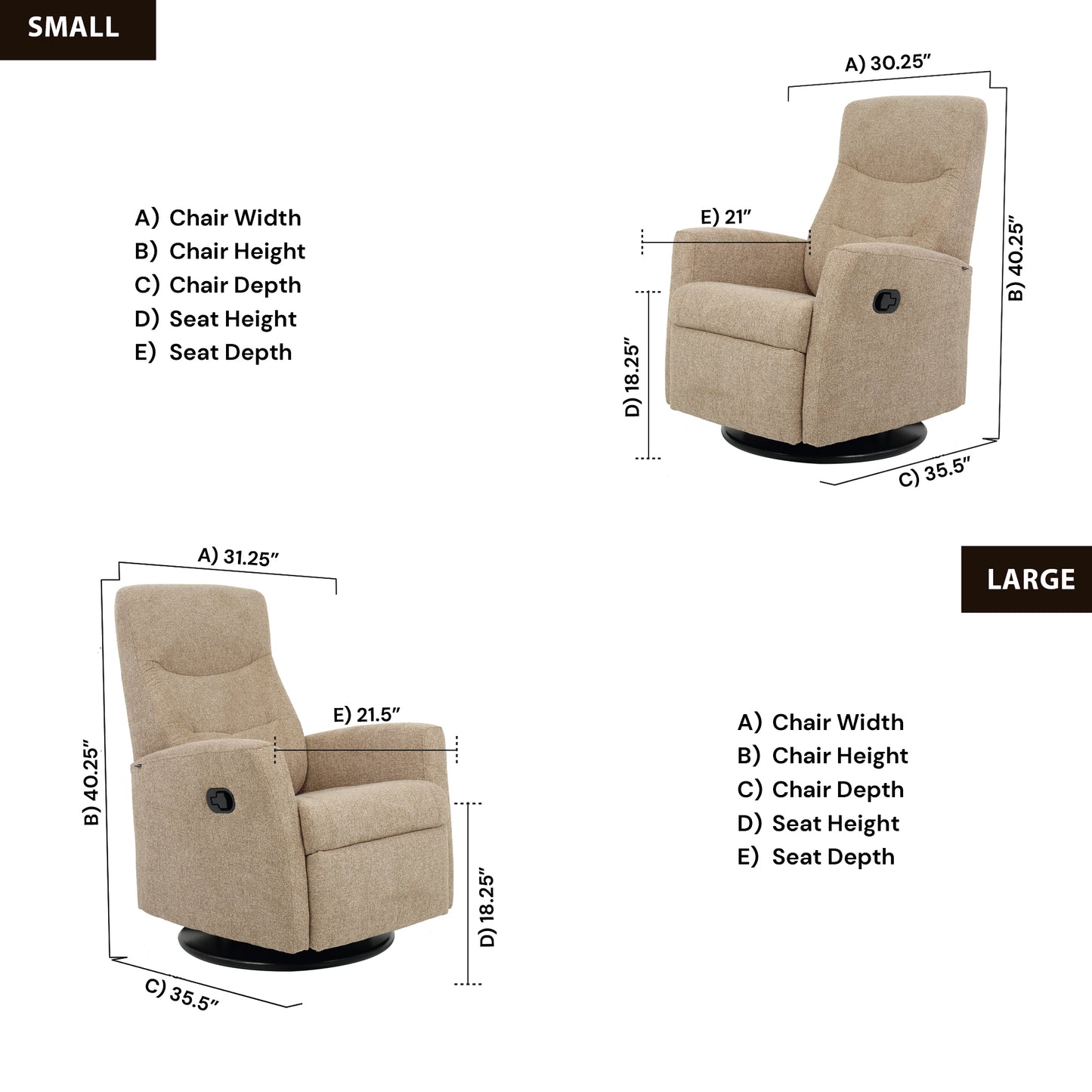 Fjords Oslo Manual Leather Swivel Recliner Chair