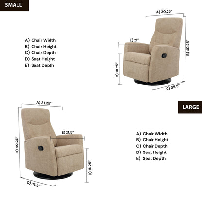 Fjords Oslo Manual Leather Swivel Recliner Chair