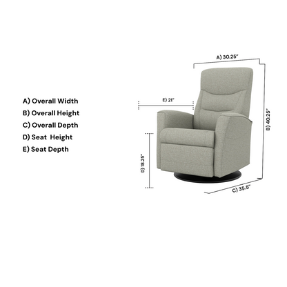 Fjords Oslo Manual Leather Swivel Recliner Chair