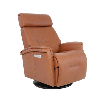 Fjords Rome Leather Power Recliner Chair With Swivel Glider Motion