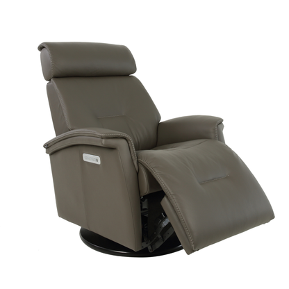 Fjords Rome Leather Power Recliner Chair With Swivel Glider Motion