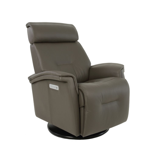 Fjords Rome Leather Power Recliner Chair With Swivel Glider Motion