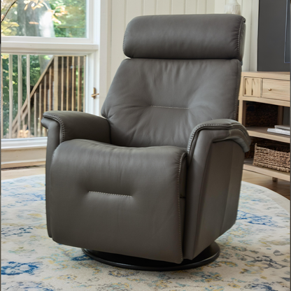 Fjords Rome Leather Power Recliner Chair With Swivel Glider Motion