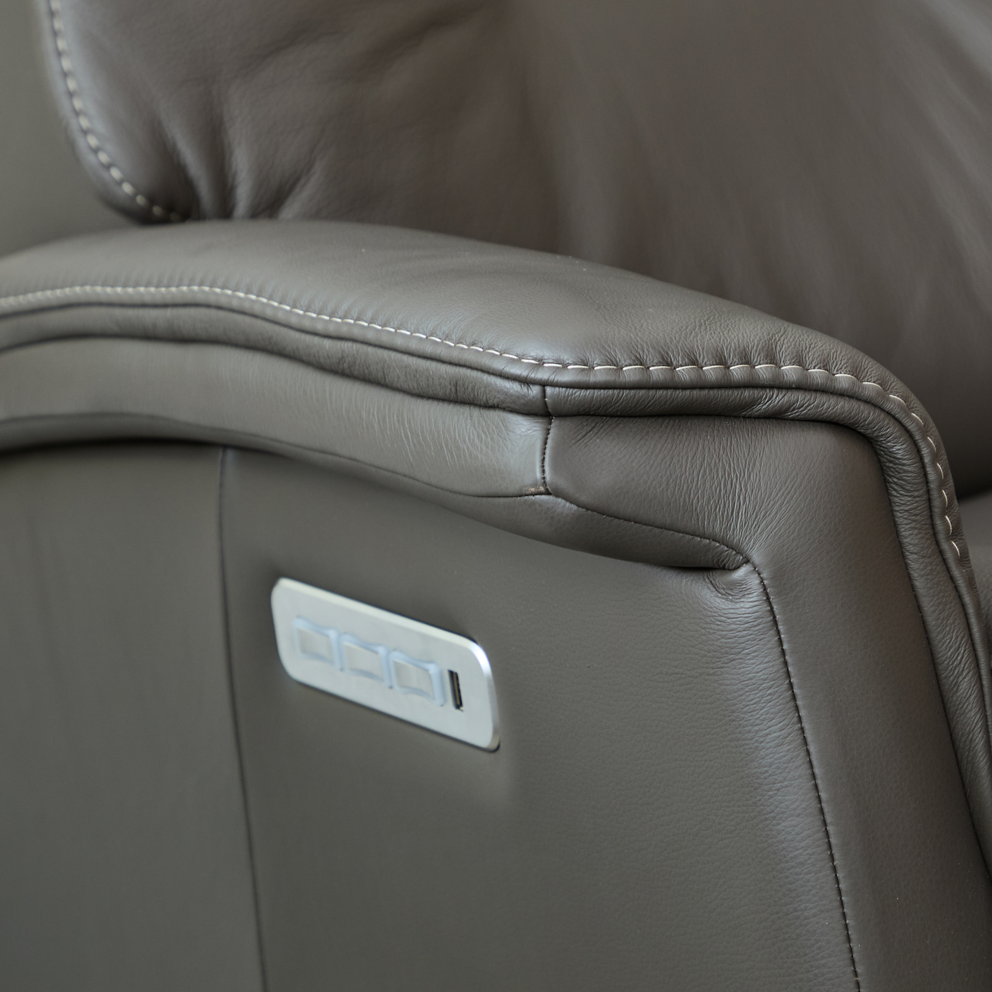 Fjords Rome Leather Power Recliner Chair With Swivel Glider Motion