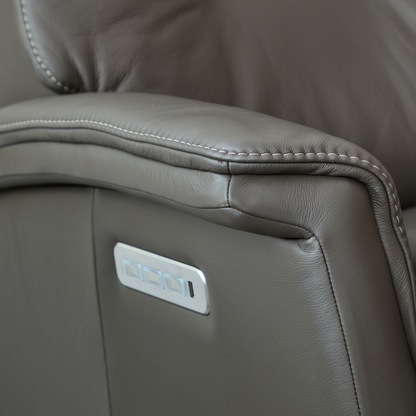 Fjords Rome Leather Power Recliner Chair With Swivel Glider Motion