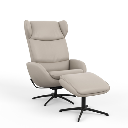 Fjords Stella Recliner Chair and Ottoman with Rocking Glide Swivel Base