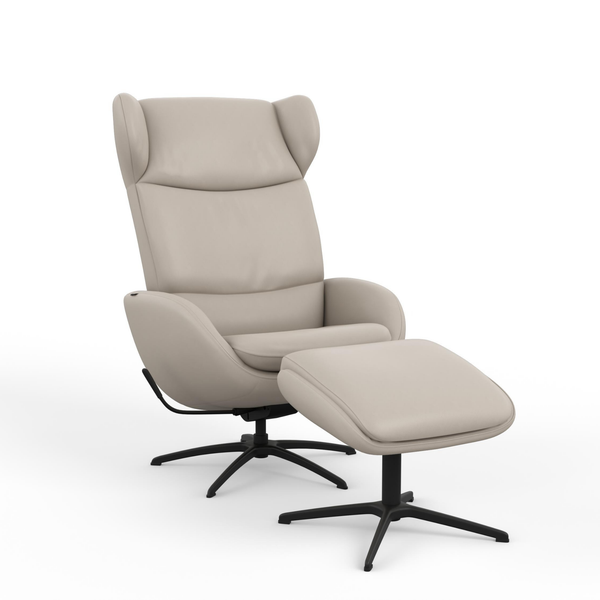 Fjords Stella Recliner Chair and Ottoman with Rocking Glide Swivel Base