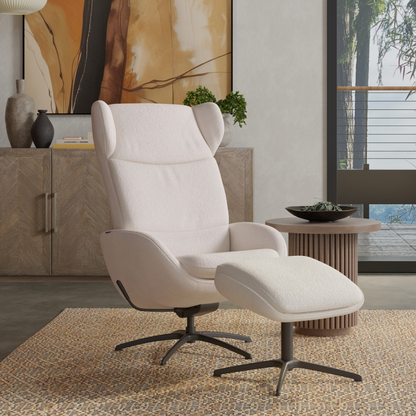 Fjords Stella Recliner Chair and Ottoman with Rocking Glide Swivel Base