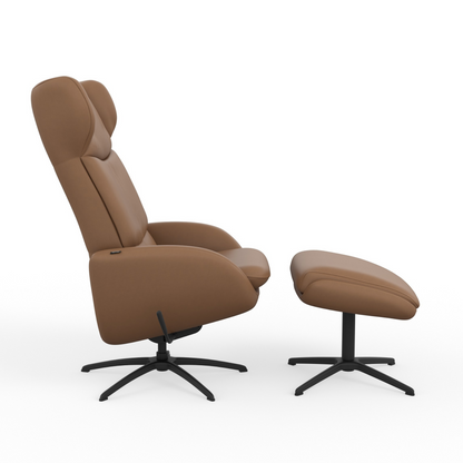 Fjords Stella Recliner Chair and Ottoman with Rocking Glide Swivel Base