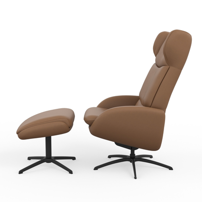 Fjords Stella Recliner Chair and Ottoman with Rocking Glide Swivel Base