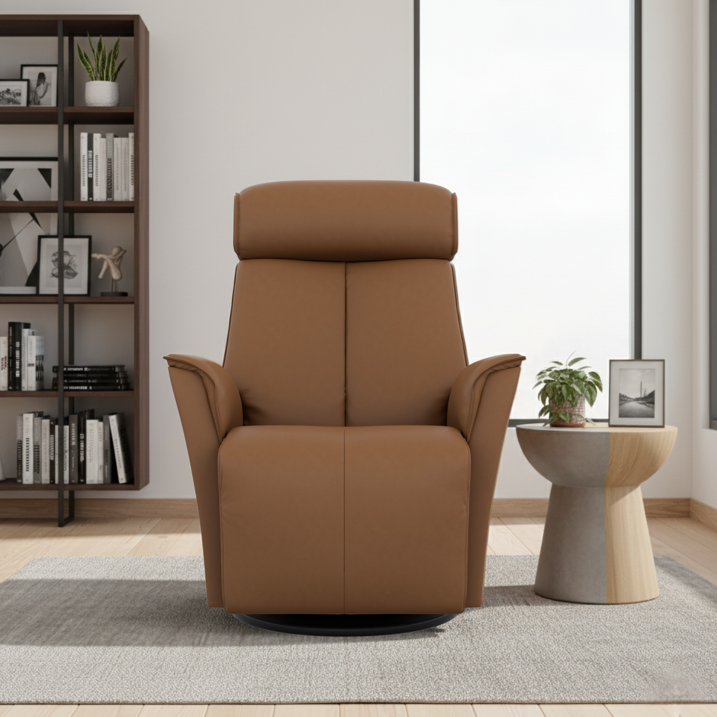 Fjords Venice Leather Swivel Glider Power Recliner Chair