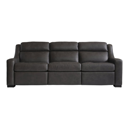 Bernhardt Living Germain Leather Gray Power Motion Sofa
