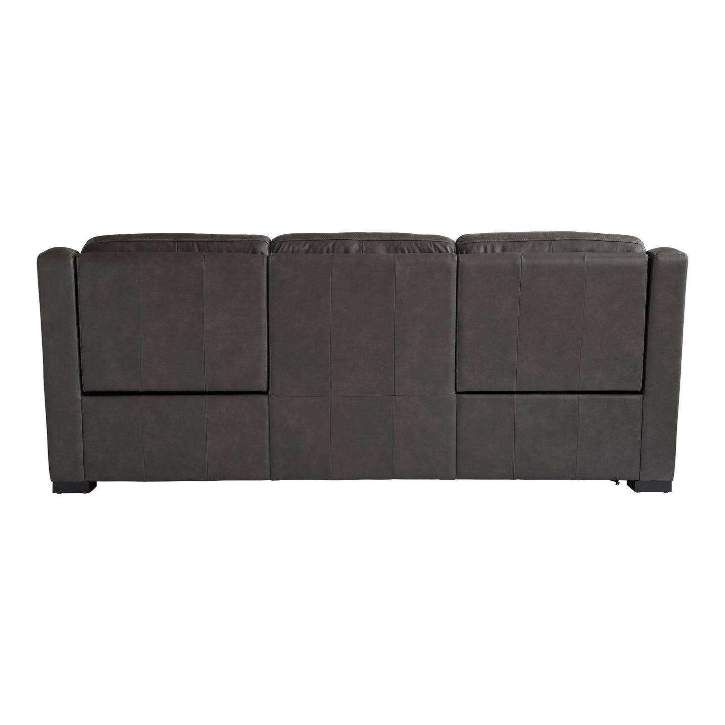 Bernhardt Living Germain Leather Gray Power Motion Sofa