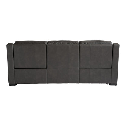 Bernhardt Living Germain Leather Gray Power Motion Sofa