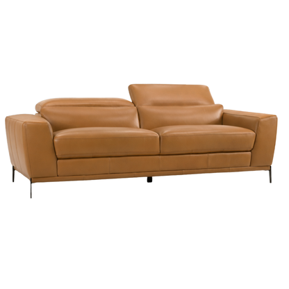 Gio Italia Florence Premium Clay Leather Sofa with Metal Legs- Comfort Furniture
