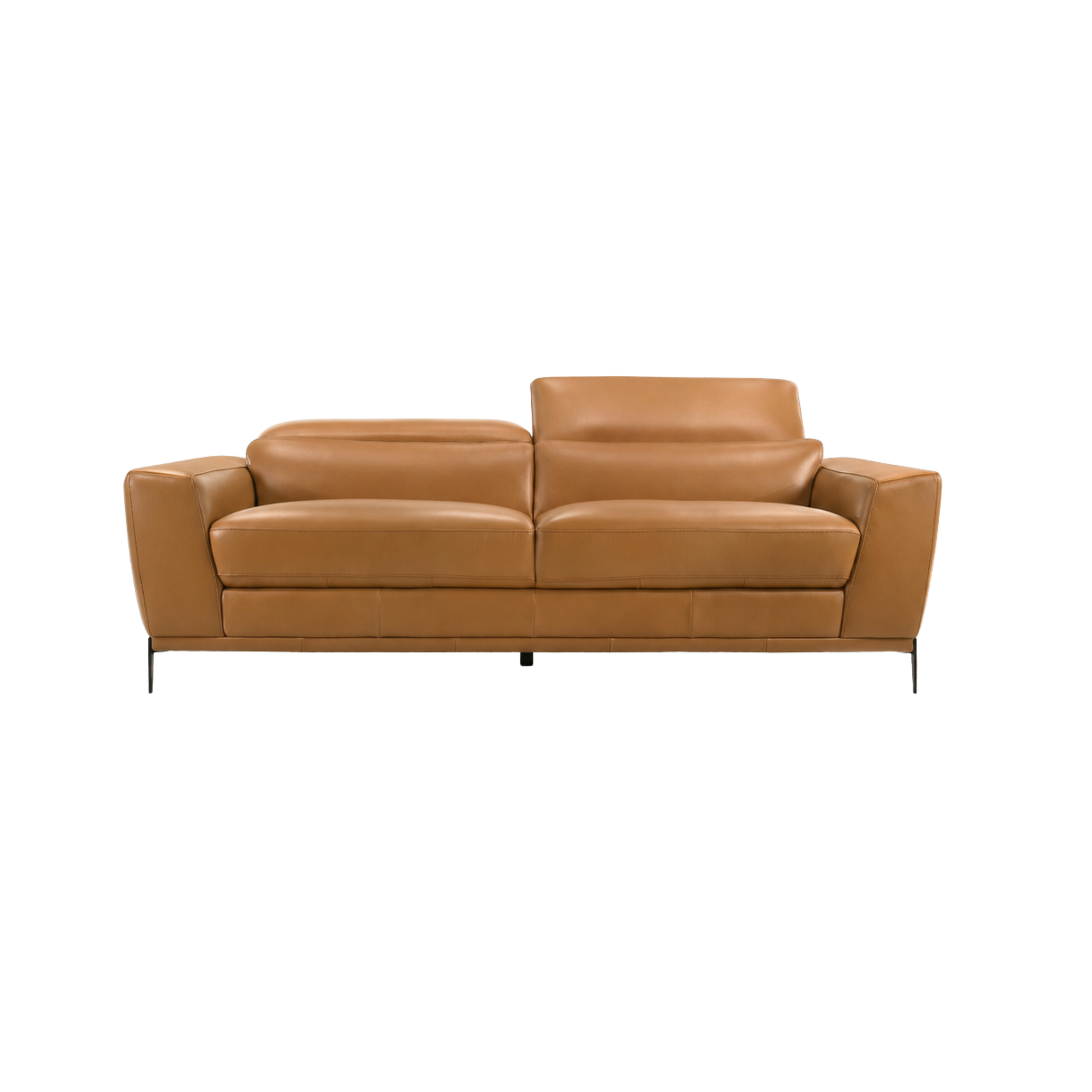 Gio Italia Florence Premium Clay Leather Sofa with Metal Legs- Comfort Furniture
