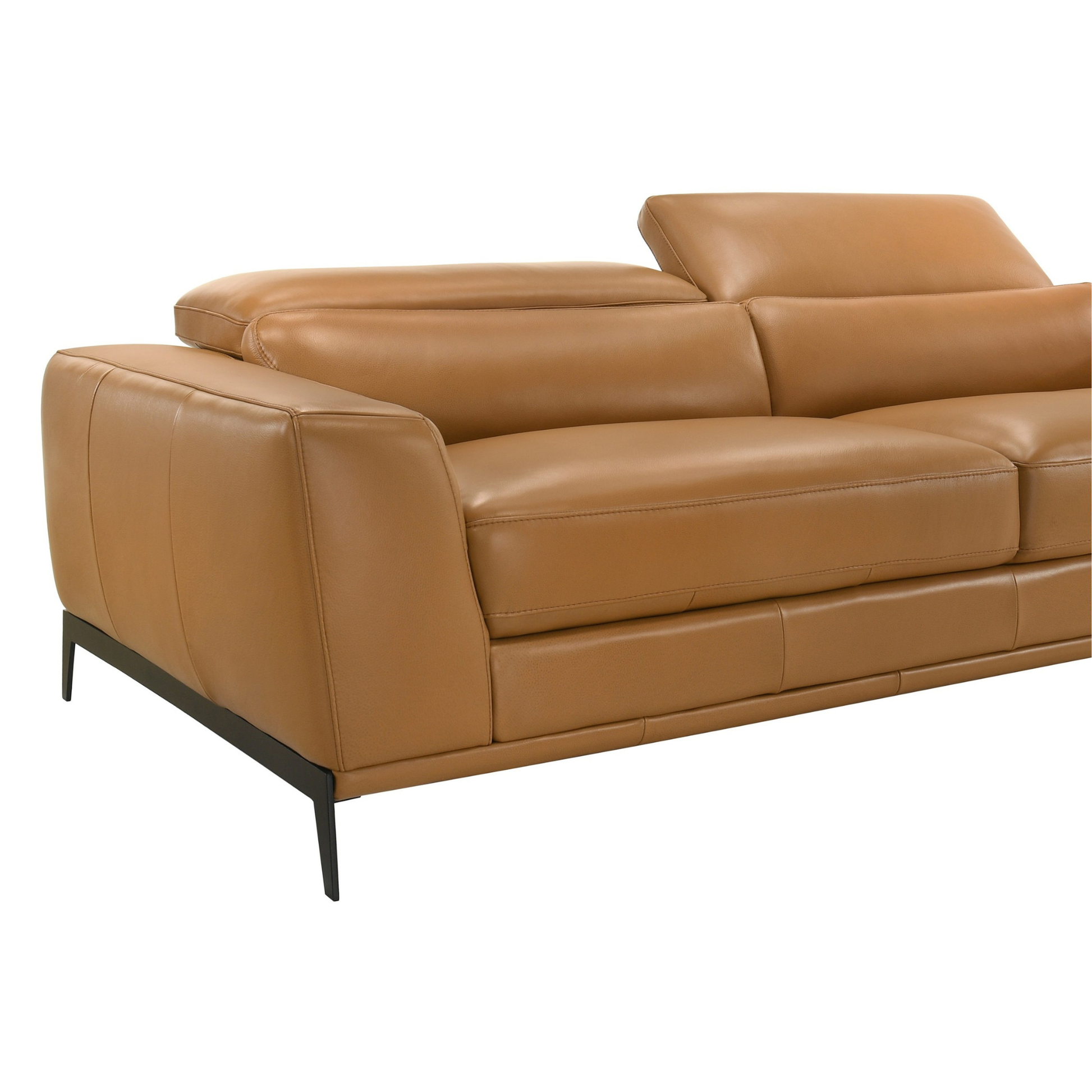 Gio Italia Florence Premium Clay Leather Sofa with Metal Legs- Comfort Furniture