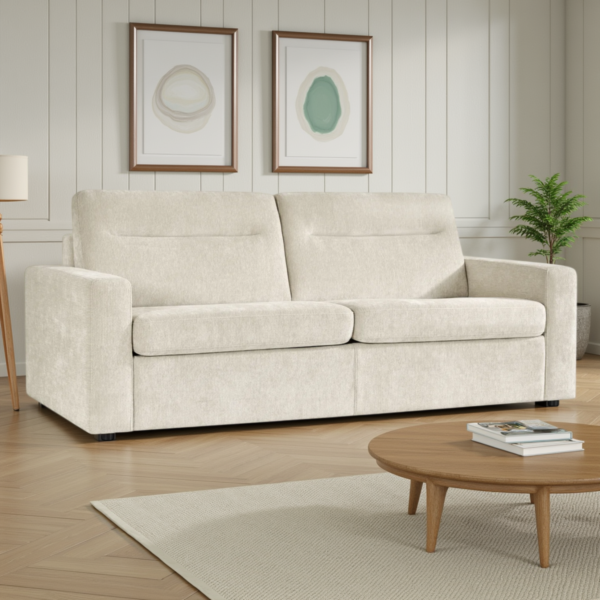 Gio Italia Jamie Fabric And Leather Queen Sleeper Sofas-comfortdesignfurniture