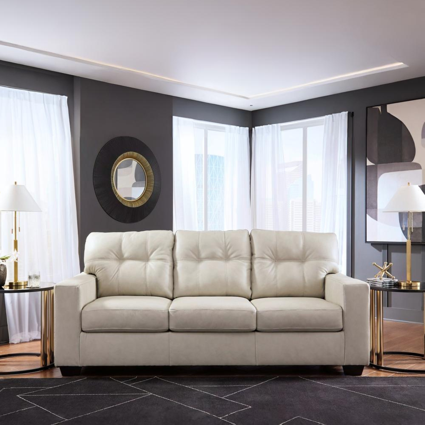 Gio Italia Salvatore Leather 3-Seater Queen Sleeper Sofa