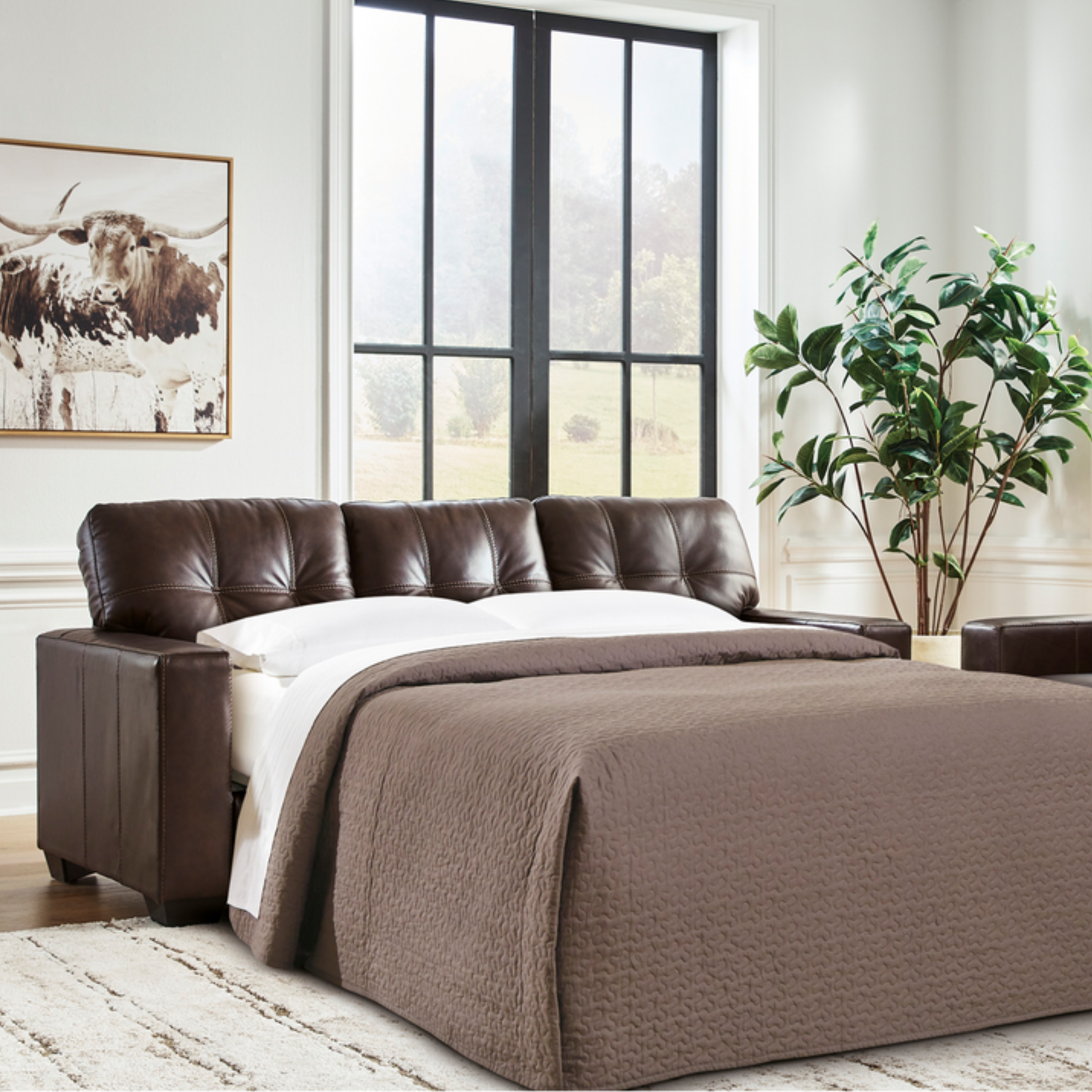 Gio Italia Salvatore Leather 3-Seater Queen Sleeper Sofa