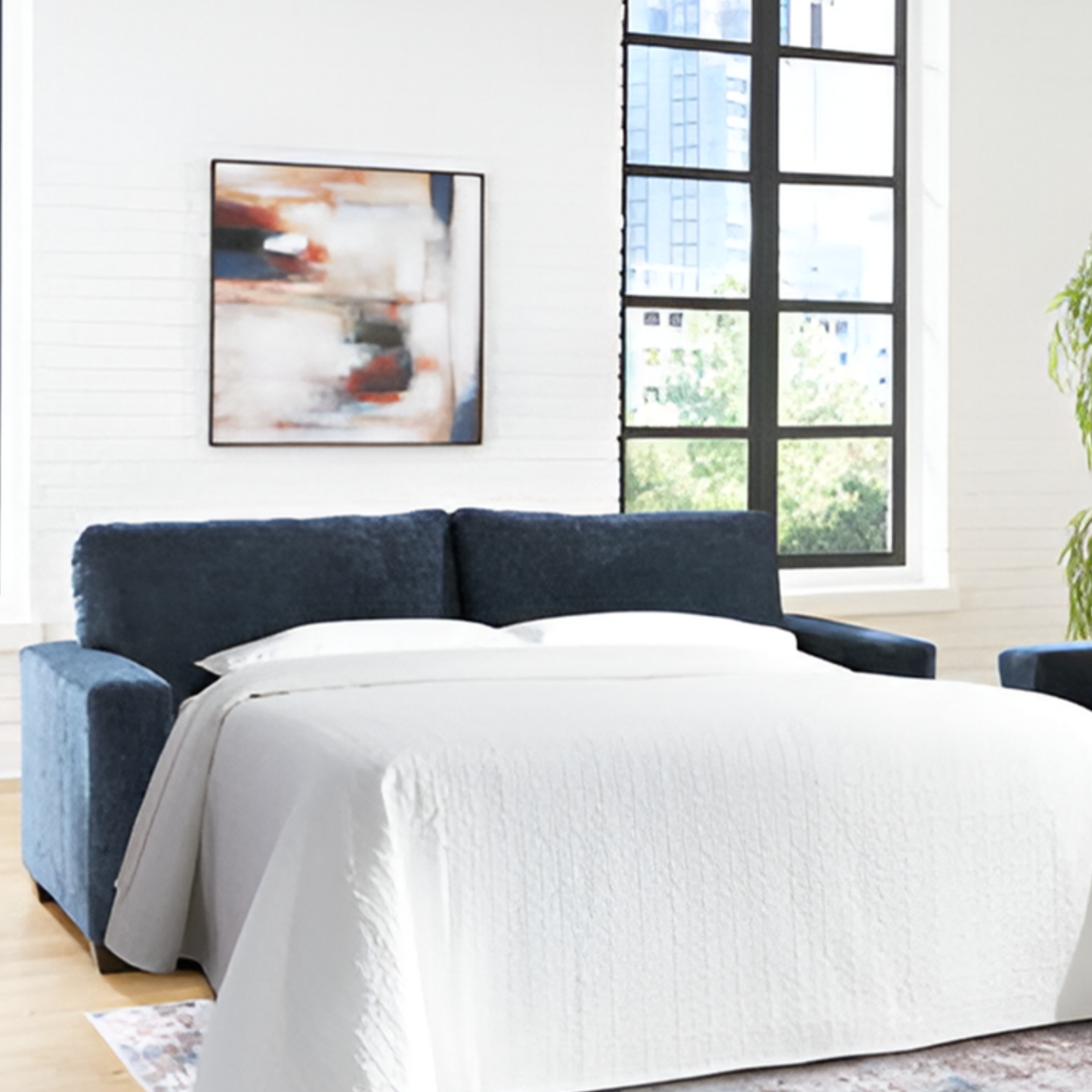 Gio Italia Amalfi Queen Fabric Sleeper Sofa with Accent Pillows