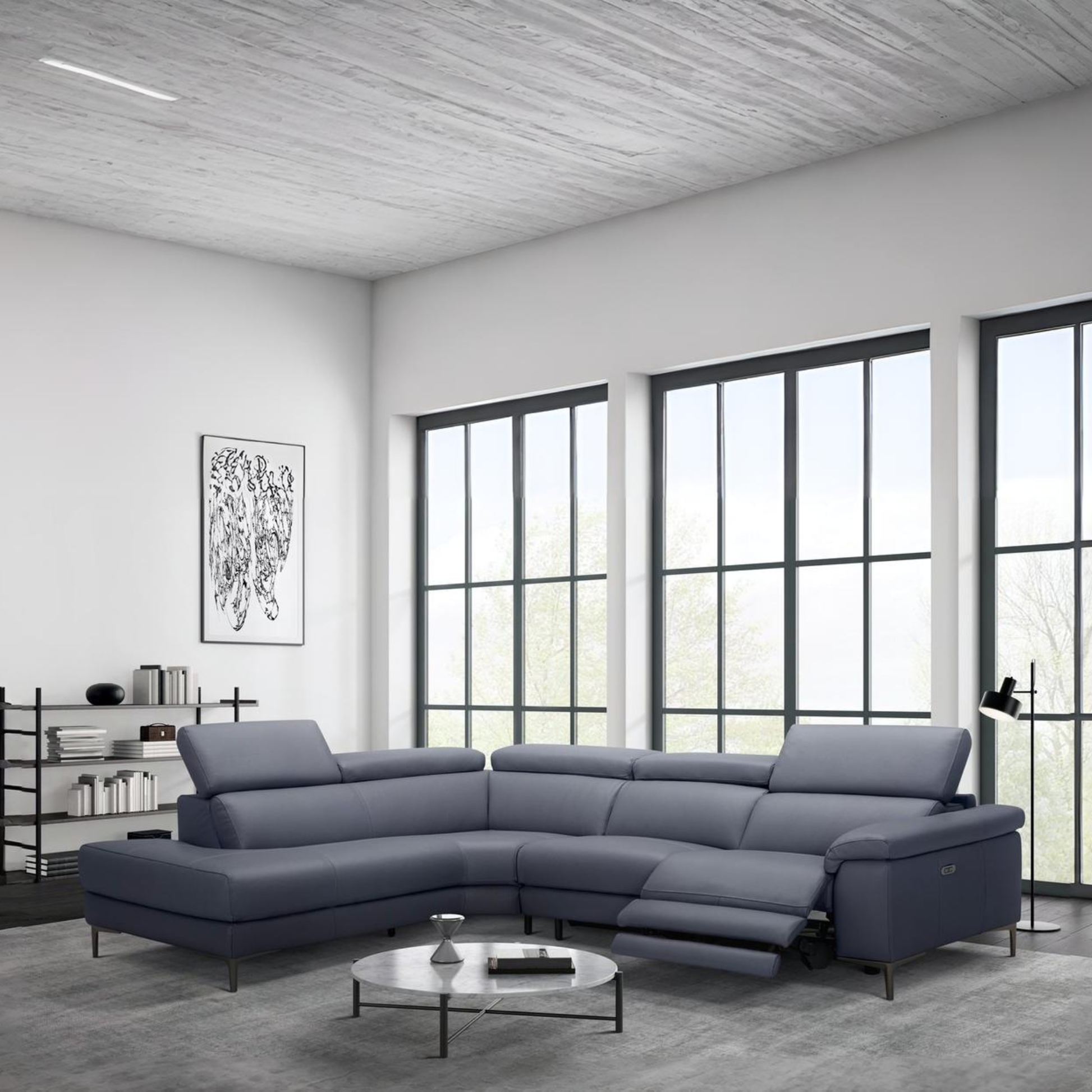 Gio Italia Armano L Shape Leather Power Reclining Sectional-ComfortDesign