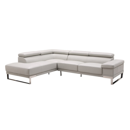 Gio Italia Brixton Leather Sectional Sofa With Chaise