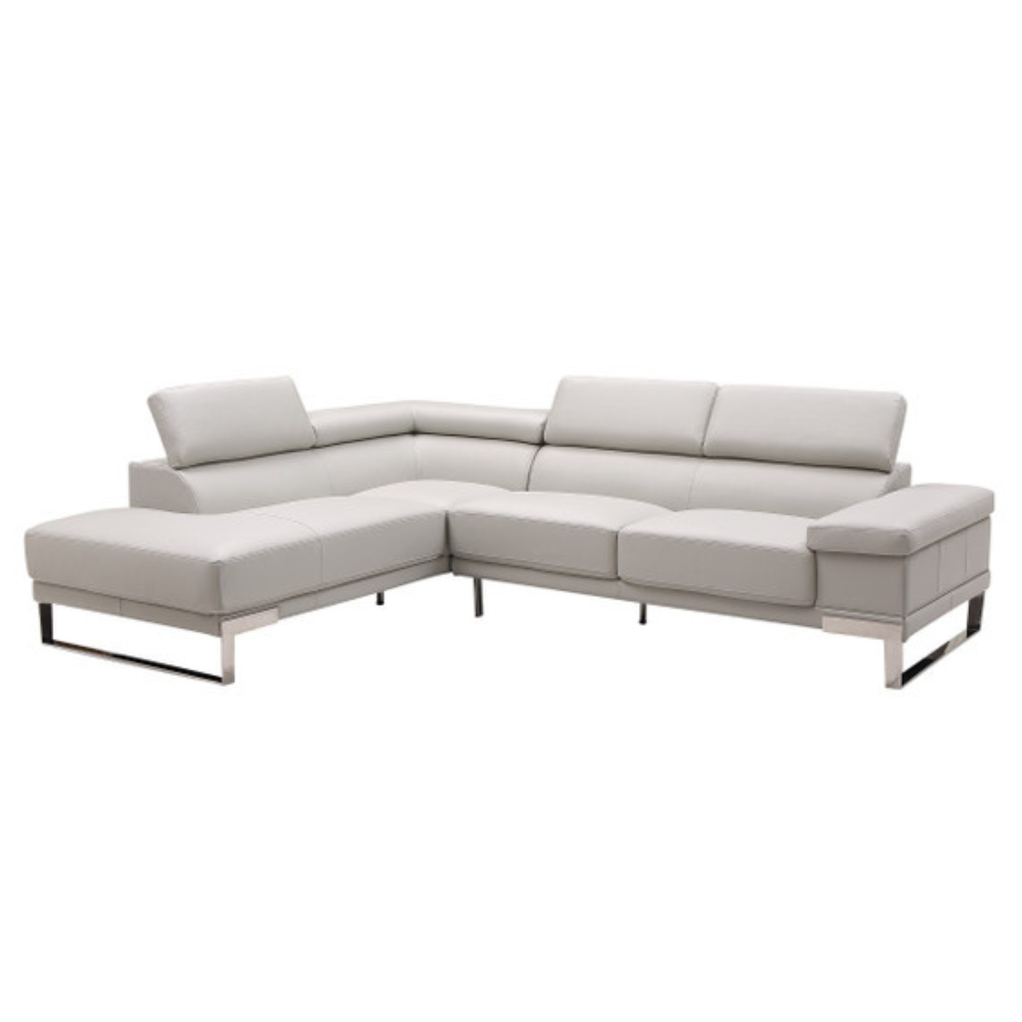 Gio Italia Brixton Leather Sectional Sofa With Chaise