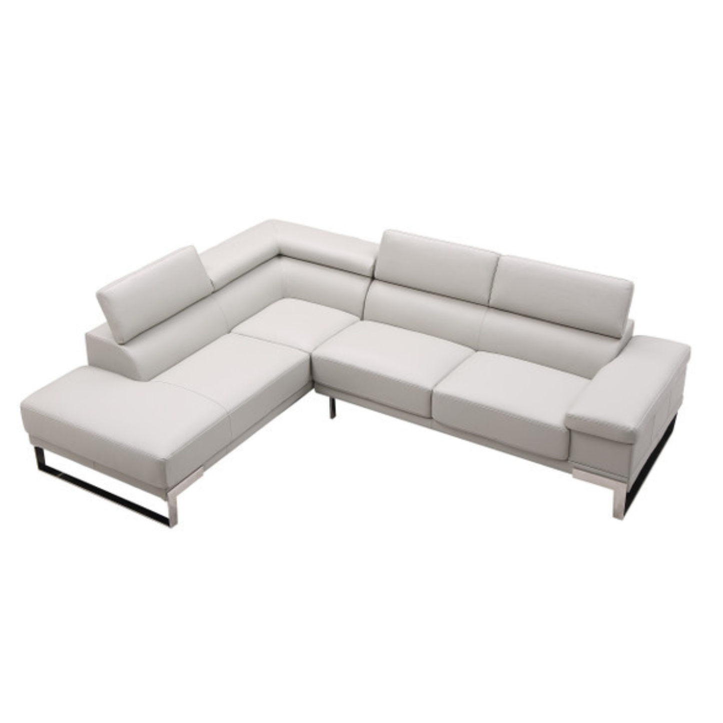 Gio Italia Brixton Leather Sectional Sofa With Chaise