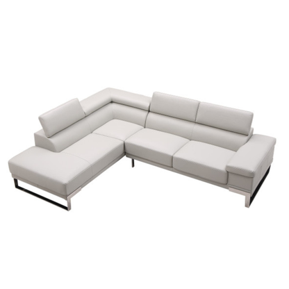 Gio Italia Brixton Leather Sectional Sofa With Chaise