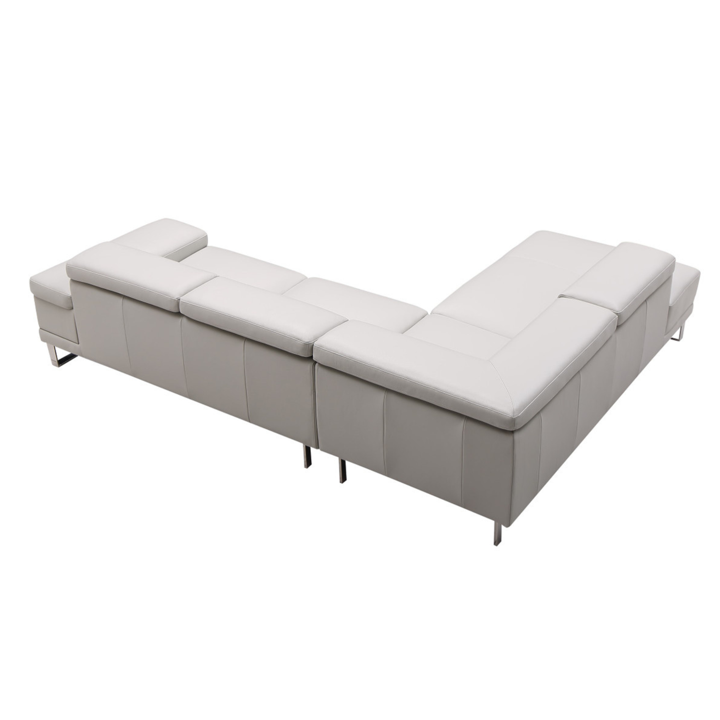 Gio Italia Brixton Leather Sectional Sofa With Chaise