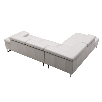 Gio Italia Brixton Leather Sectional Sofa With Chaise