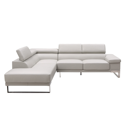 Gio Italia Brixton Leather Sectional Sofa With Chaise