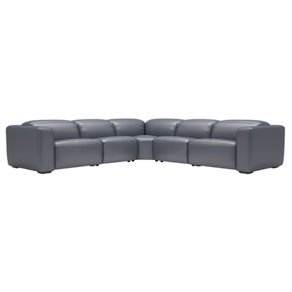 Gio Italia Ferrano Leather Sectional With Storage Console