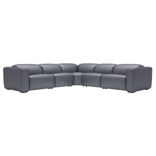 Gio Italia Ferrano Leather Sectional With Storage Console