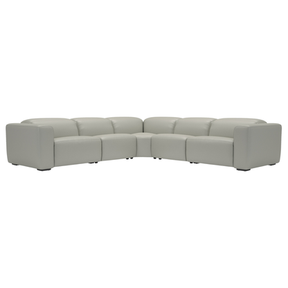 Gio Italia Ferrano Leather Sectional With Storage Console