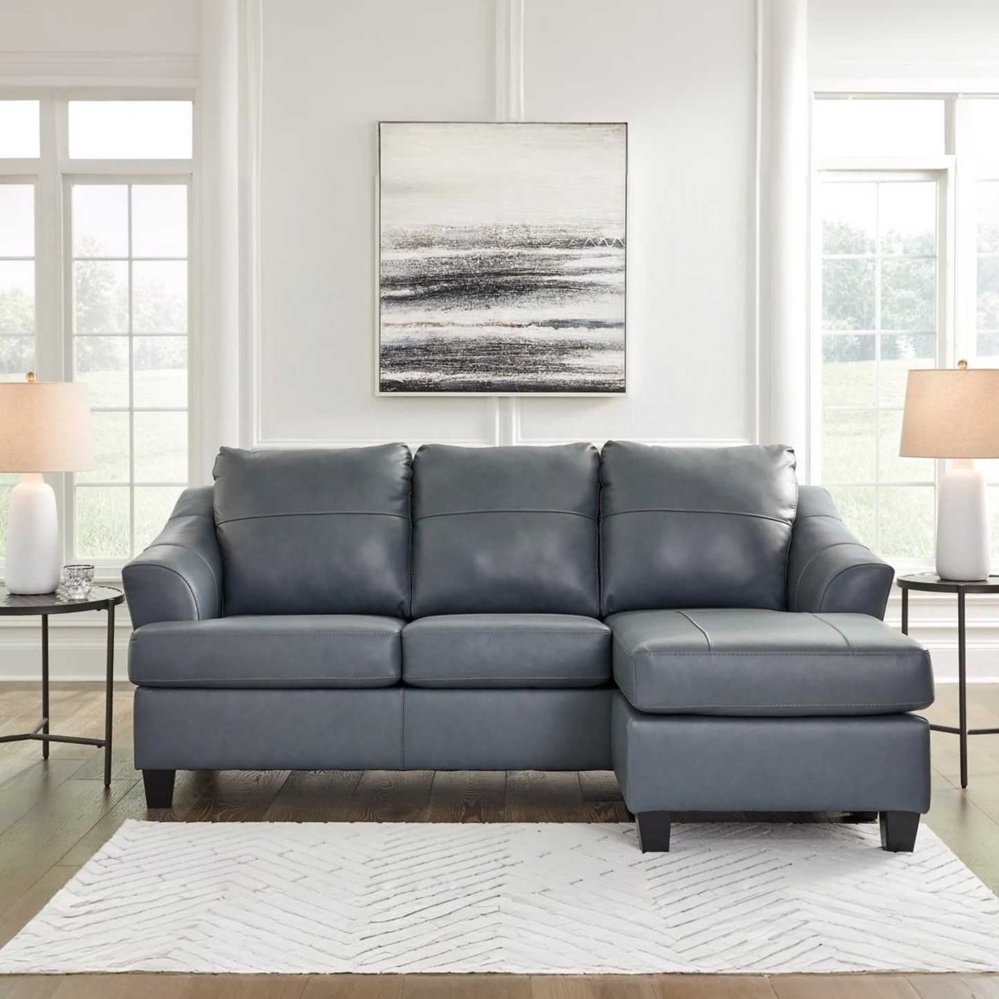 Gio Italia Geneva Leather Sectional Sofa with Chaise-Comfortdesignfurniture