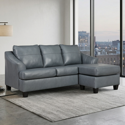 Gio Italia Geneva Leather Sectional Sofa with Chaise-Comfortdesignfurniture