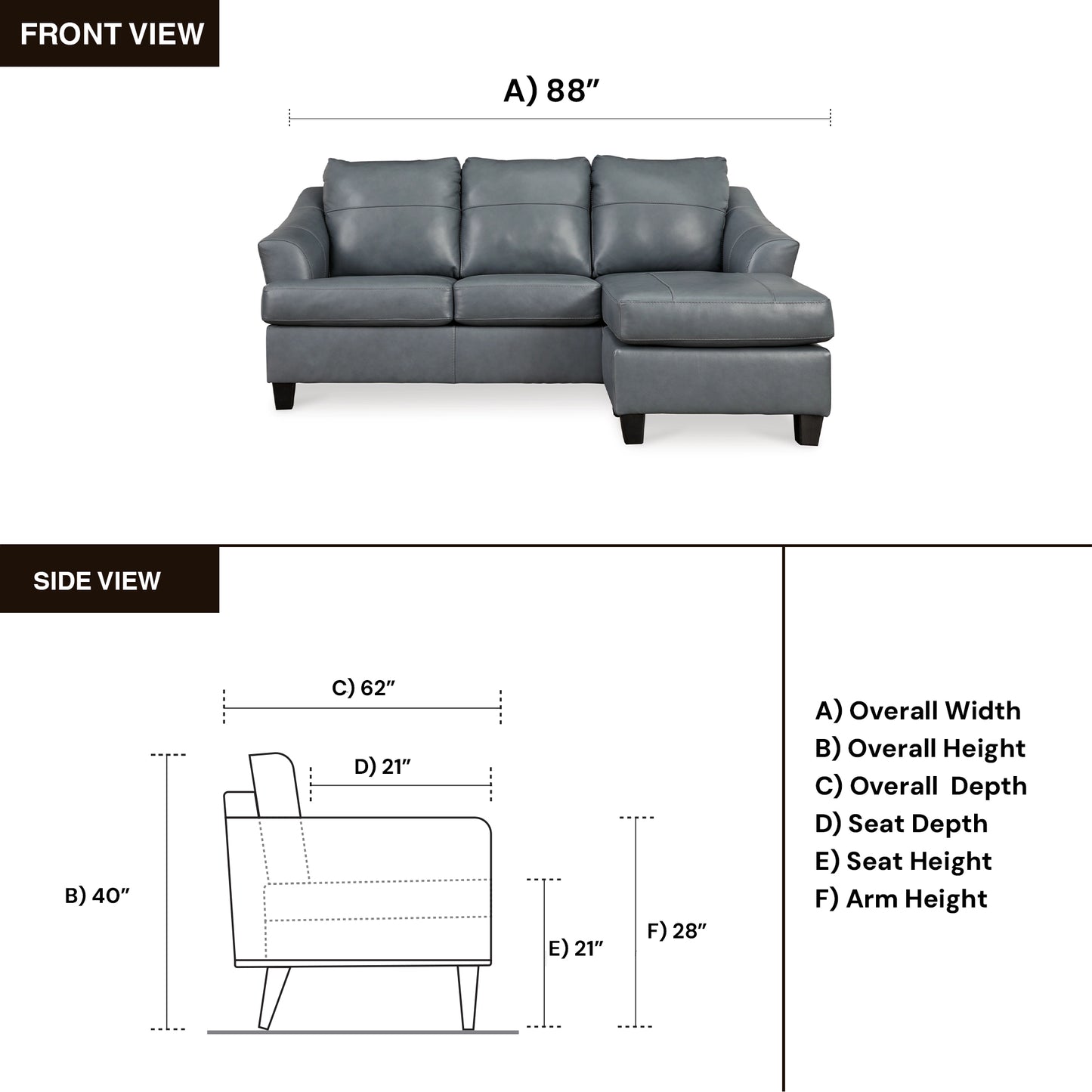 Gio Italia Geneva Leather Sectional Sofa with Chaise-Comfortdesignfurniture