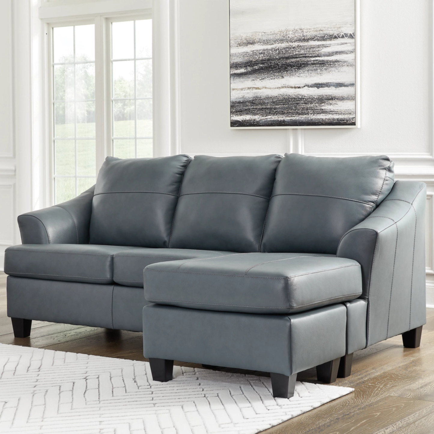 Gio Italia Geneva Leather Sectional Sofa with Chaise-Comfortdesignfurniture