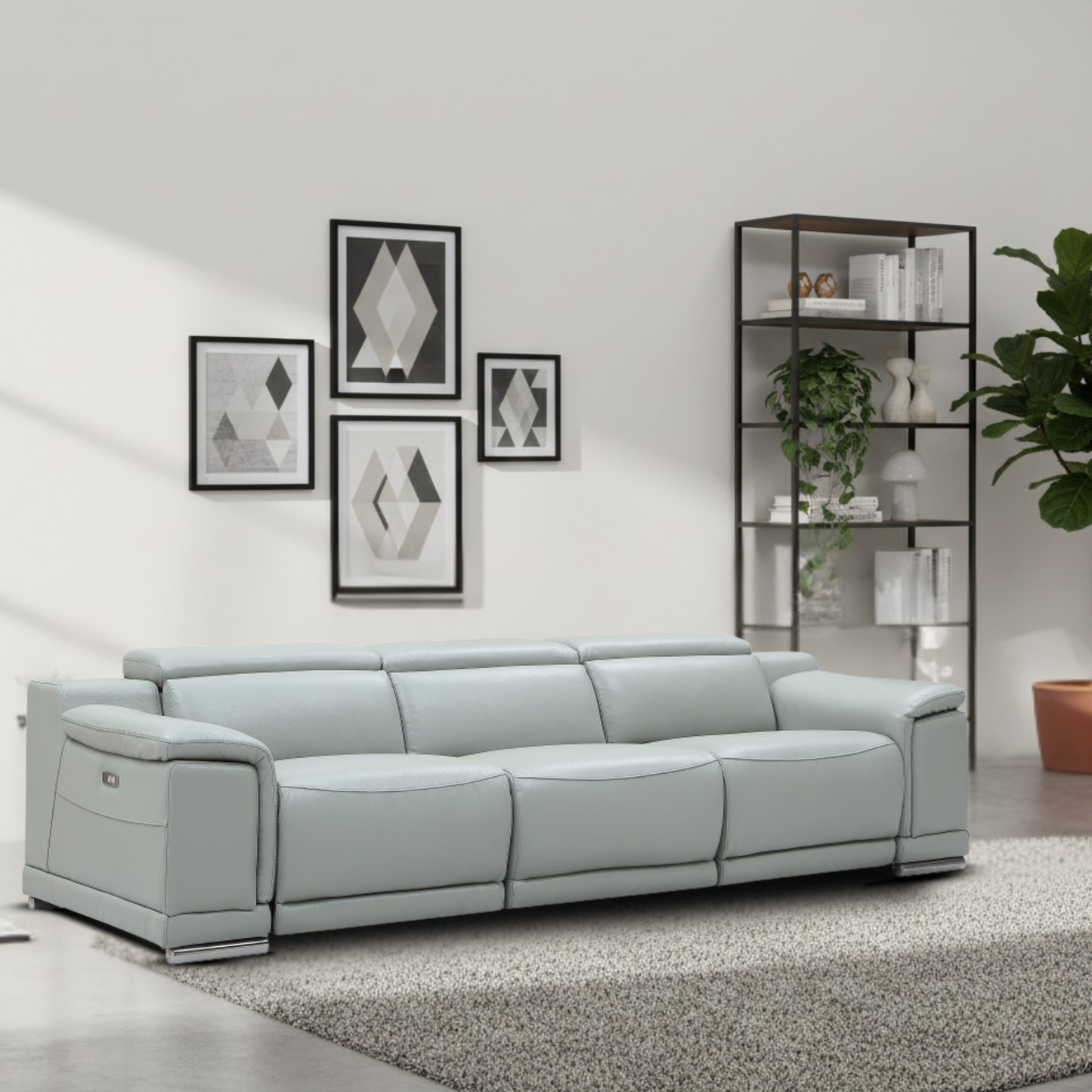 Gio Italia Haviano 3 Seater Leather Power Recliner Sofa