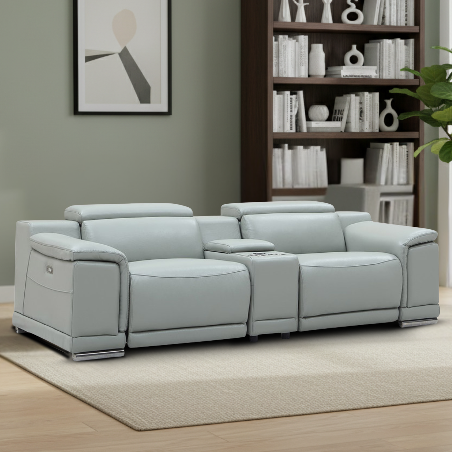 Gio Italia Haviano Leather Power Recliner Loveseat