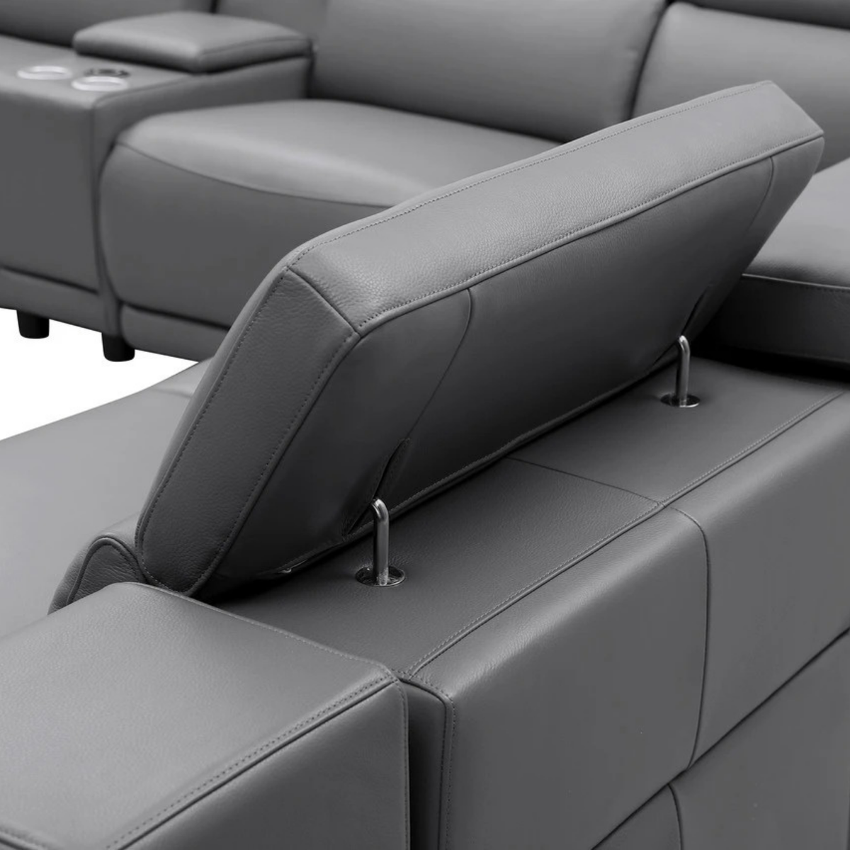 Gio Italia Haviano Leather Recliner Sectional Sofa with Console-Comfortdesignfurniture