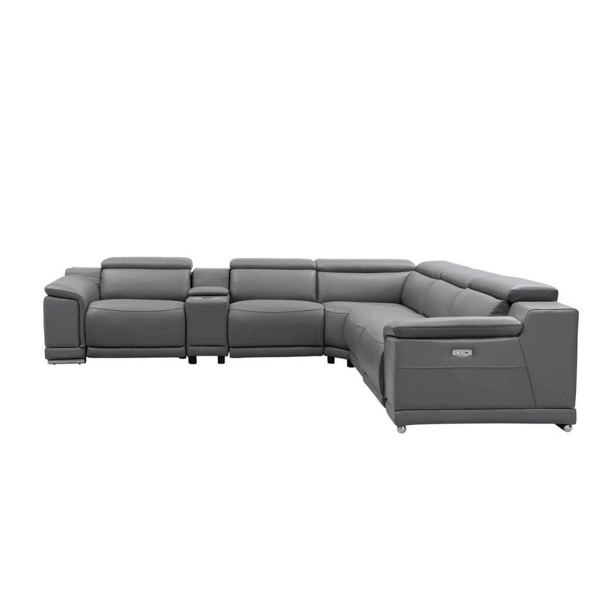 Gio Italia Haviano Leather Recliner Sectional Sofa with Console-Comfortdesignfurniture