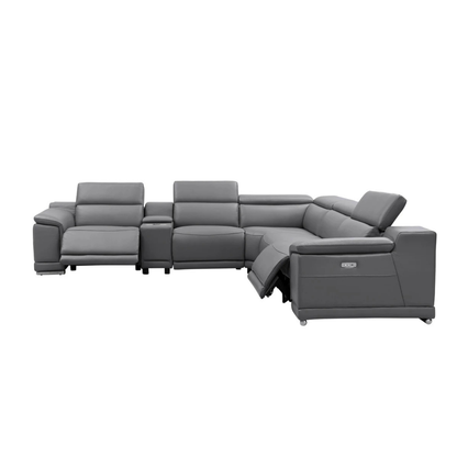 Gio Italia Haviano Leather Recliner Sectional Sofa with Console-Comfortdesignfurniture