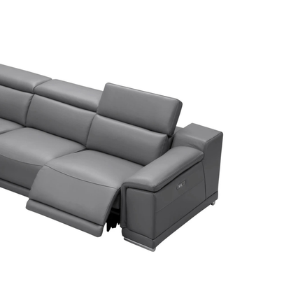 Gio Italia Haviano Leather Recliner Sectional Sofa with Console-Comfortdesignfurniture
