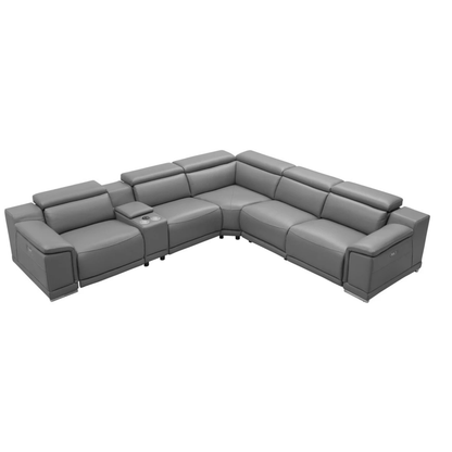 Gio Italia Haviano Leather Recliner Sectional Sofa with Console-Comfortdesignfurniture