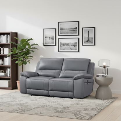 Gio Italia Hestino Leather Power Recliner Loveseat